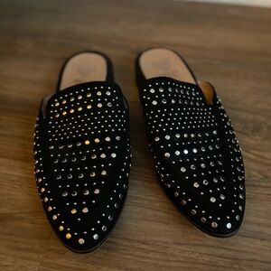 BEAST FASHION Black Studded Mules